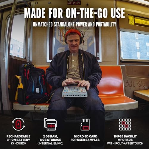Akai Professional MPC Sample Standalone Portable Sampler  Sequencer and Effects Processor  with Rechargeable Battery  USB C  Built in Speaker and Microphone