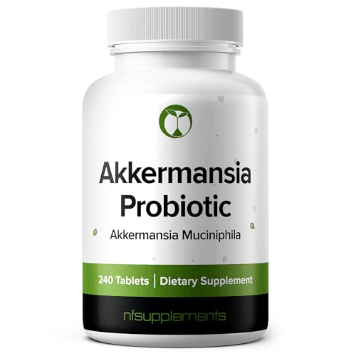 Suplemento probiótico de Akkermansia Muciniphila, 240 comprimidos, 100 millones de AFU. Probióticos para hombres y mujeres que favorecen la salud digestiva e intestinal (240 comprimidos, Akkermansia Muciniphila).
