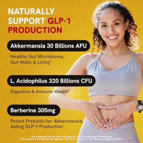 Akkermansia Muciniphila Probiotics 320 Billion CFU  Probiotic and Prebiotic   Akkermansia Probiotics for gut health   Inulin Prebiotic Fiber Capsules Astaxanthin & Berberine & Chromium 480 caps 4 pack