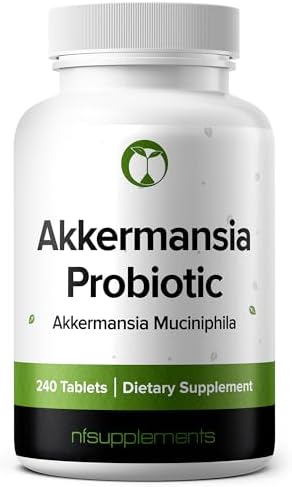Akkermansia Muciniphila Probiotic Supplement 240 Tablets 100 Million AFU Probiotics for Men & Women Supports Intestinal Digestive & Gut Health  240  Akkermansia Muciniphila