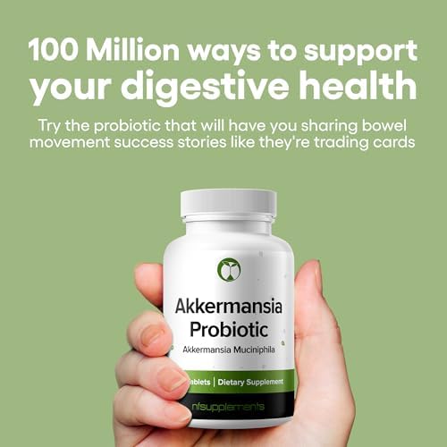 Akkermansia Muciniphila Probiotic Supplement 240 Tablets 100 Million AFU Probiotics for Men & Women Supports Intestinal Digestive & Gut Health  240  Akkermansia Muciniphila