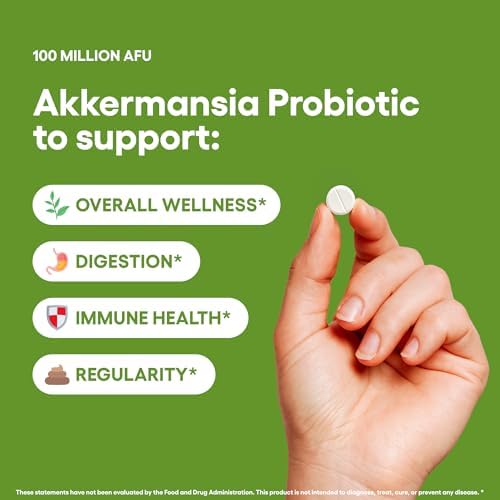 Akkermansia Muciniphila Probiotic Supplement 240 Tablets 100 Million AFU Probiotics for Men & Women Supports Intestinal Digestive & Gut Health  240  Akkermansia Muciniphila