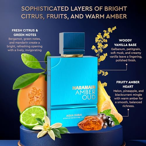 Al Haramain Amber Oud   Aqua Dubai   Oud Cologne for Men   Amber Perfume for Men   Long Lasting Perfume with Bergamot  Vanilla Fragrances   3 33 oz