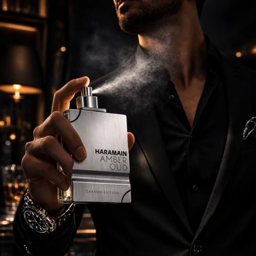 Al Haramain Amber Oud Carbon Edition Eau De Parfum Spray 60ml  2 0 oz    Long Lasting Men s Cologne  Woody Aromatic Arabian Perfume with Premium Arabic Fragrance for Men