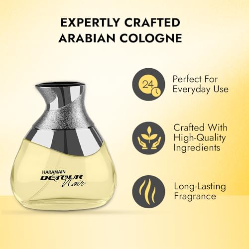 Al Haramain Detour Noir Eau de Perfume Spray for Unisex  3 33 Ounce