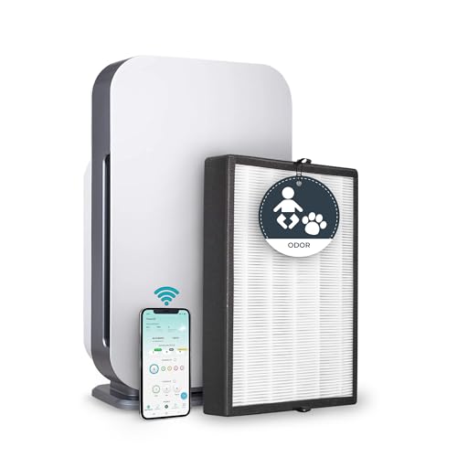 Alen Air Purifier BreatheSmart 45i HEPA w/Odor Filter for Large Rooms  1600 Sq  Ft   Perfect for Bedrooms & Home Offices   Captures Allergens  Dust  & Mold   Pet Dander & Household Odors   White