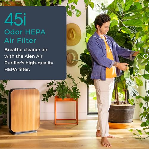 Alen Air Purifier BreatheSmart 45i HEPA w/Odor Filter for Large Rooms  1600 Sq  Ft   Perfect for Bedrooms & Home Offices   Captures Allergens  Dust  & Mold   Pet Dander & Household Odors   White