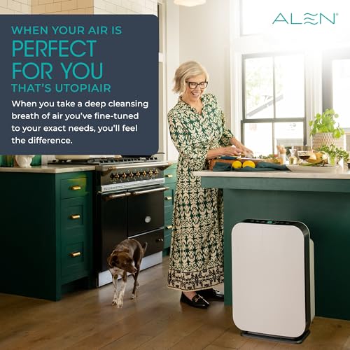 Alen Air Purifier BreatheSmart 45i HEPA w/Odor Filter for Large Rooms  1600 Sq  Ft   Perfect for Bedrooms & Home Offices   Captures Allergens  Dust  & Mold   Pet Dander & Household Odors   White