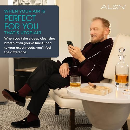 Alen Air Purifier BreatheSmart 45i HEPA w/ VOC/Smoke Filter for Rooms up to 1600 SqFt   Perfect for Bedrooms Captures Allergens & Mold   VOCs & Smoke
