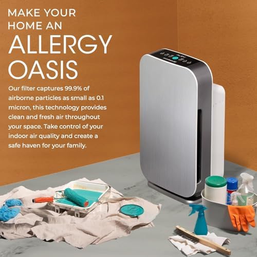 Alen Air Purifier BreatheSmart 45i HEPA with Odor Filter for Large Rooms up to 1900 Sq  Ft    Perfect for Bedrooms & Home Offices   Captures Dust   White