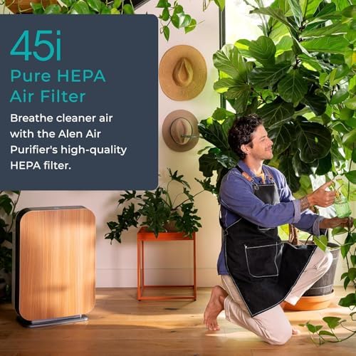 Alen Air Purifier BreatheSmart 45i HEPA with Odor Filter for Large Rooms up to 1900 Sq  Ft    Perfect for Bedrooms & Home Offices   Captures Dust   White