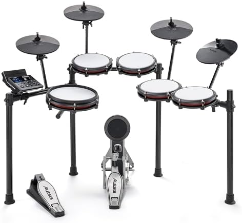 Alesis Nitro Max Kit 10 Piece Electric Drum Set with Quiet Mesh Pads  10 Dual Zone Snare  Bluetooth  440  Sounds  Drumeo  USB MIDI  Kick Pedal
