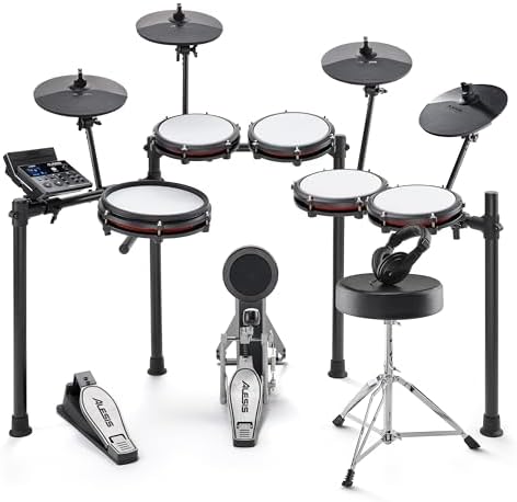 Alesis Nitro Max Kit 10 Piece Electric Drum Set with Quiet Mesh Pads  10 Dual Zone Snare  Bluetooth  440  Sounds  Drumeo  USB MIDI  Kick Pedal