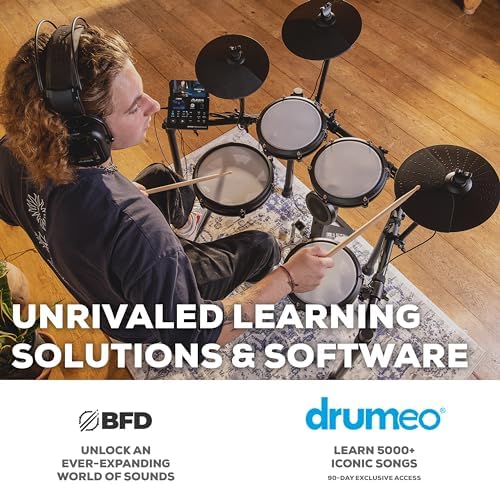 Alesis Nitro Max Kit Compact Electric Drum Kit with Quiet Mesh Pads  10 Dual Zone Snare  Bluetooth  440  BFD Sounds  Drumeo  USB MIDI  Kick Pedal