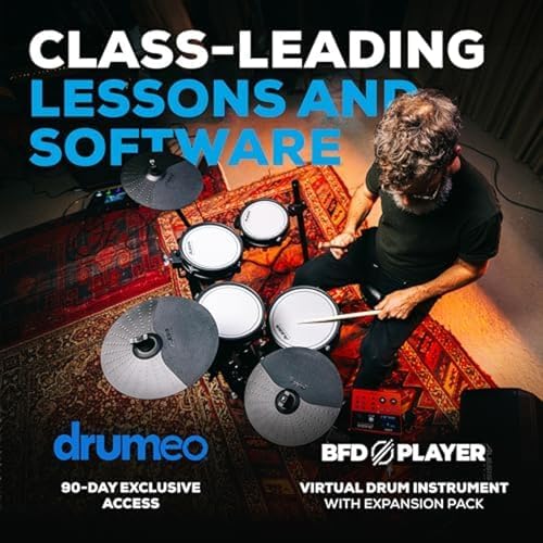 Alesis Nitro Pro Electric Drum Set with Dual Zone Quiet Mesh Pads  500  Authentic BFD Sounds  Bluetooth  Drumeo  USB MIDI  Double Kick Compatible
