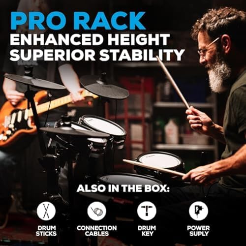 Alesis Nitro Pro Electric Drum Set with Dual Zone Quiet Mesh Pads  500  Authentic BFD Sounds  Bluetooth  Drumeo  USB MIDI  Double Kick Compatible