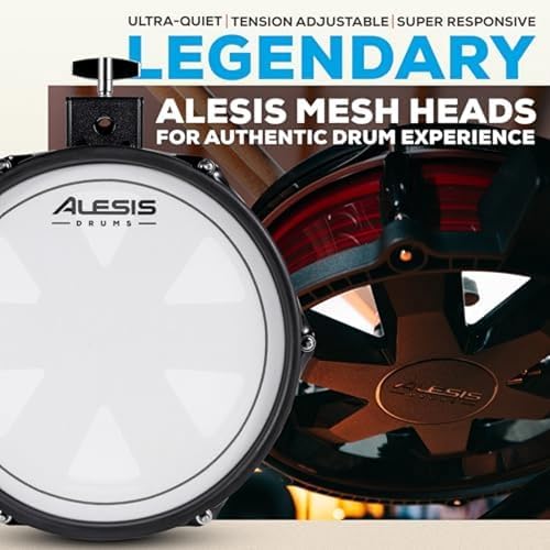 Alesis Nitro Pro Electric Drum Set with Dual Zone Quiet Mesh Pads  500  Authentic BFD Sounds  Bluetooth  Drumeo  USB MIDI  Double Kick Compatible