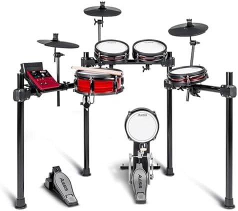 Alesis Nitro Pro Electric Drum Set with Dual Zone Quiet Mesh Pads  500  Authentic BFD Sounds  Bluetooth  Drumeo  USB MIDI  Double Kick Compatible