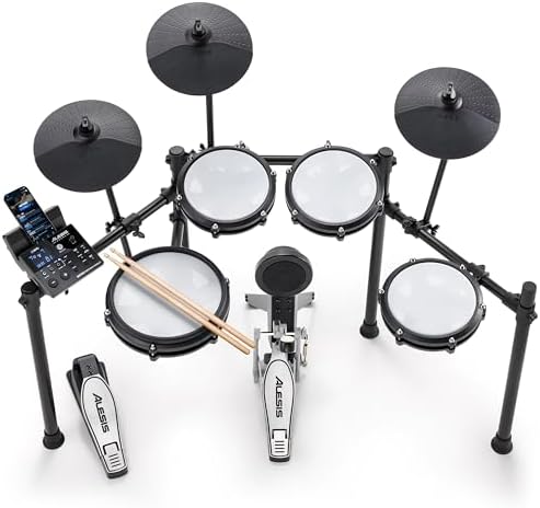 Alesis Nitro Pro Electric Drum Set with Dual Zone Quiet Mesh Pads  500  Authentic BFD Sounds  Bluetooth  Drumeo  USB MIDI  Double Kick Compatible