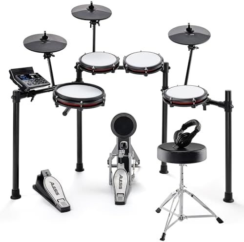 Alesis Nitro Pro Electric Drum Set with Dual Zone Quiet Mesh Pads  500  Authentic BFD Sounds  Bluetooth  Drumeo  USB MIDI  Double Kick Compatible