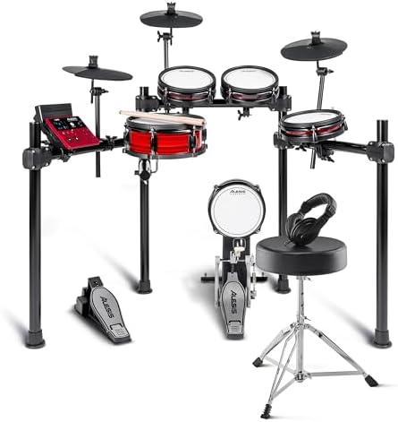Alesis Nitro Pro Electric Drum Set with Dual Zone Quiet Mesh Pads  500  Authentic BFD Sounds  Bluetooth  Drumeo  USB MIDI  Double Kick Compatible