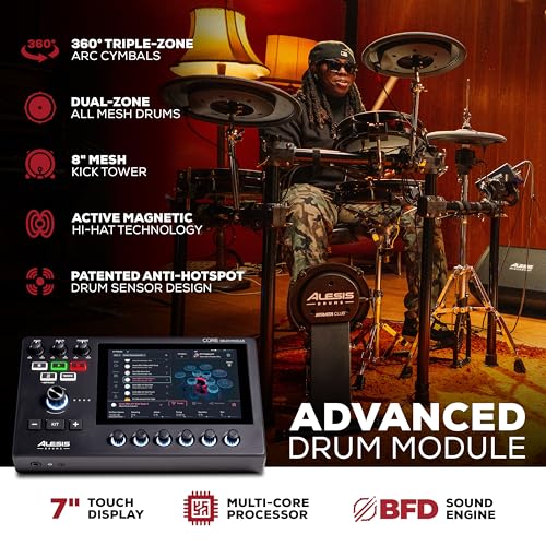 Alesis Strata Club Electric Drum Set with 144K Multi Channel Samples  Touchscreen  Triple Zone Cymbals  Dual Zone Mesh Drums and 8 Kick