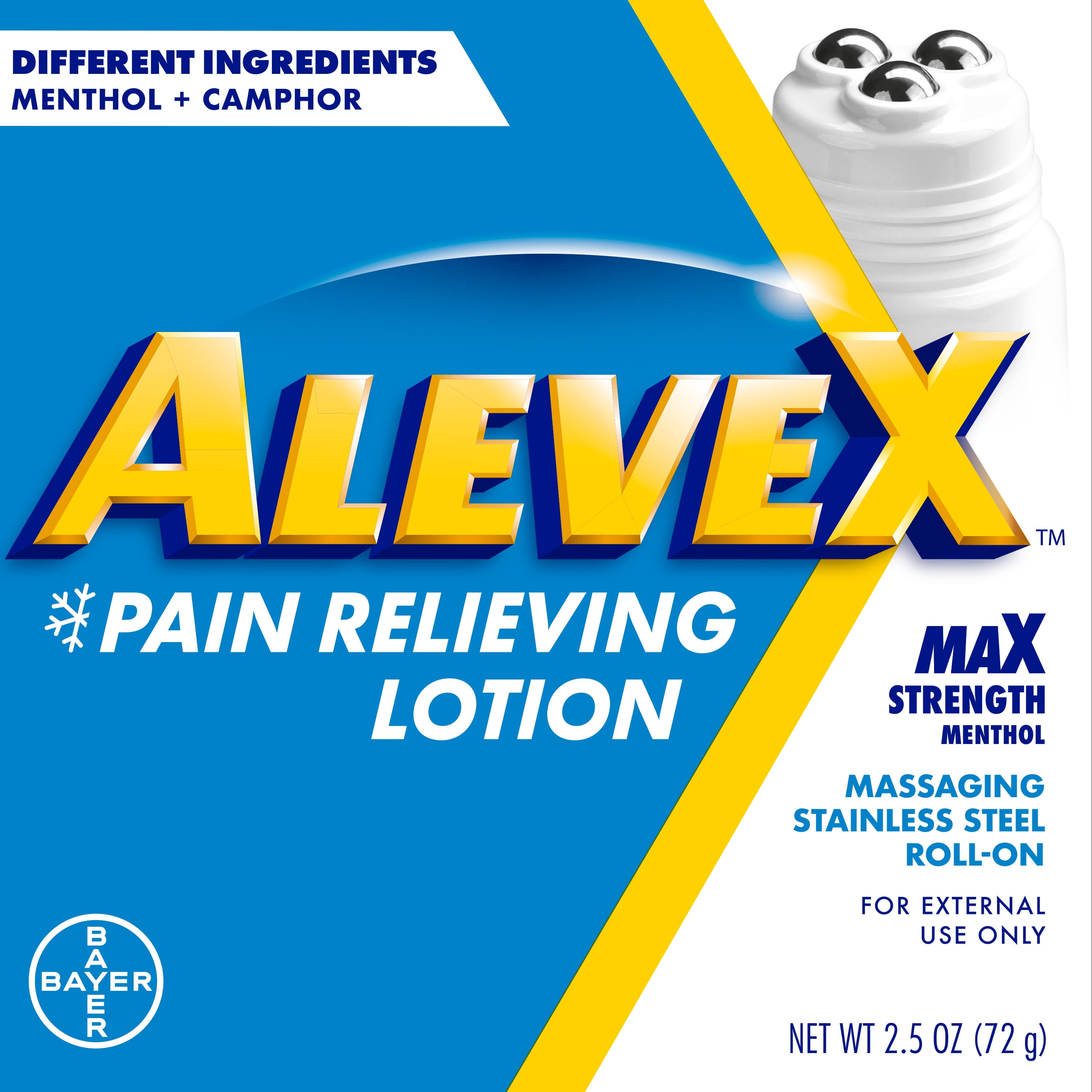 AleveX Pain Relieving Lotion with Rollerball Applicator Topical Pain Reliever  2 5oz
