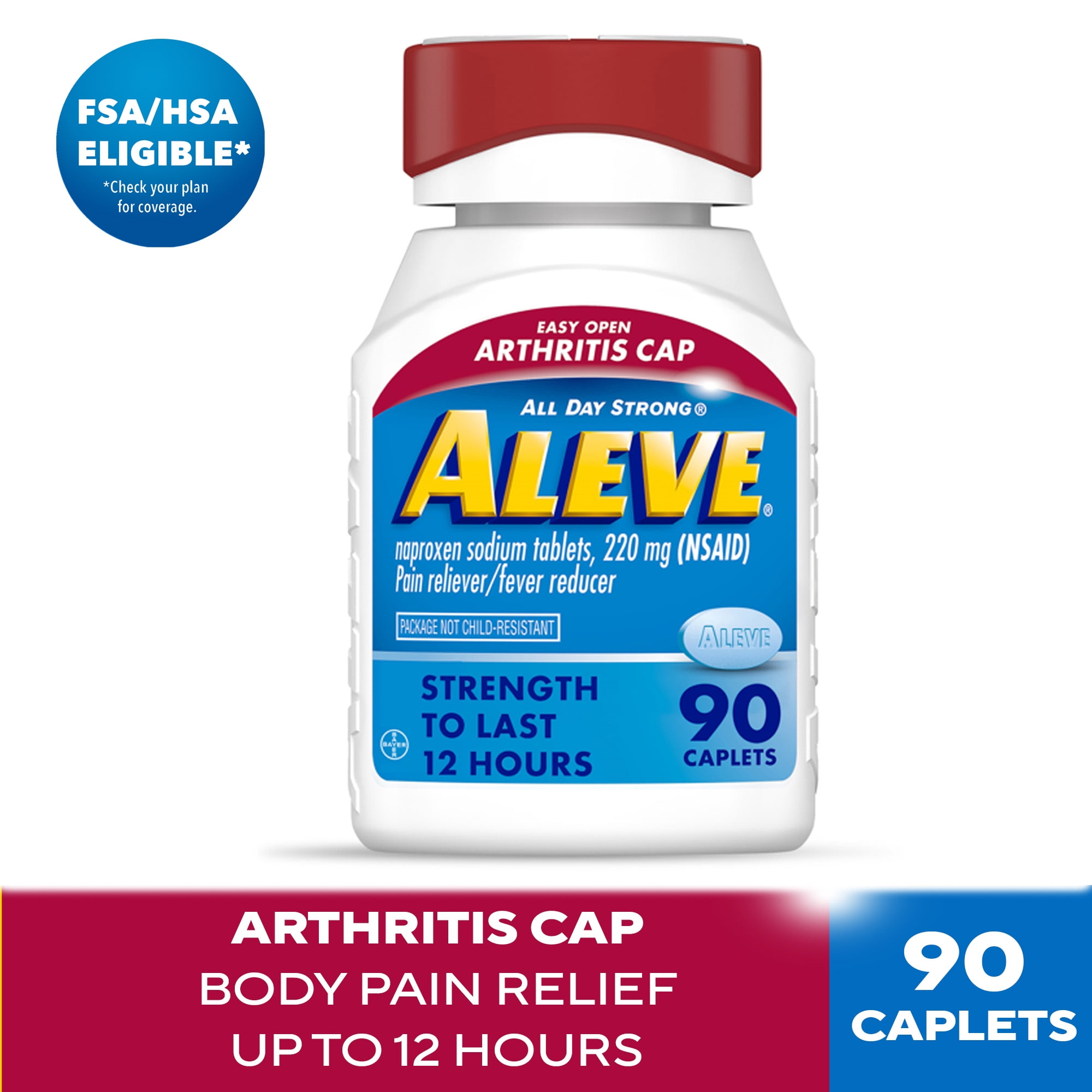 Aleve Pain Relief Caplets Easy Open Arthritis Cap  Naproxen Sodium  90 Count