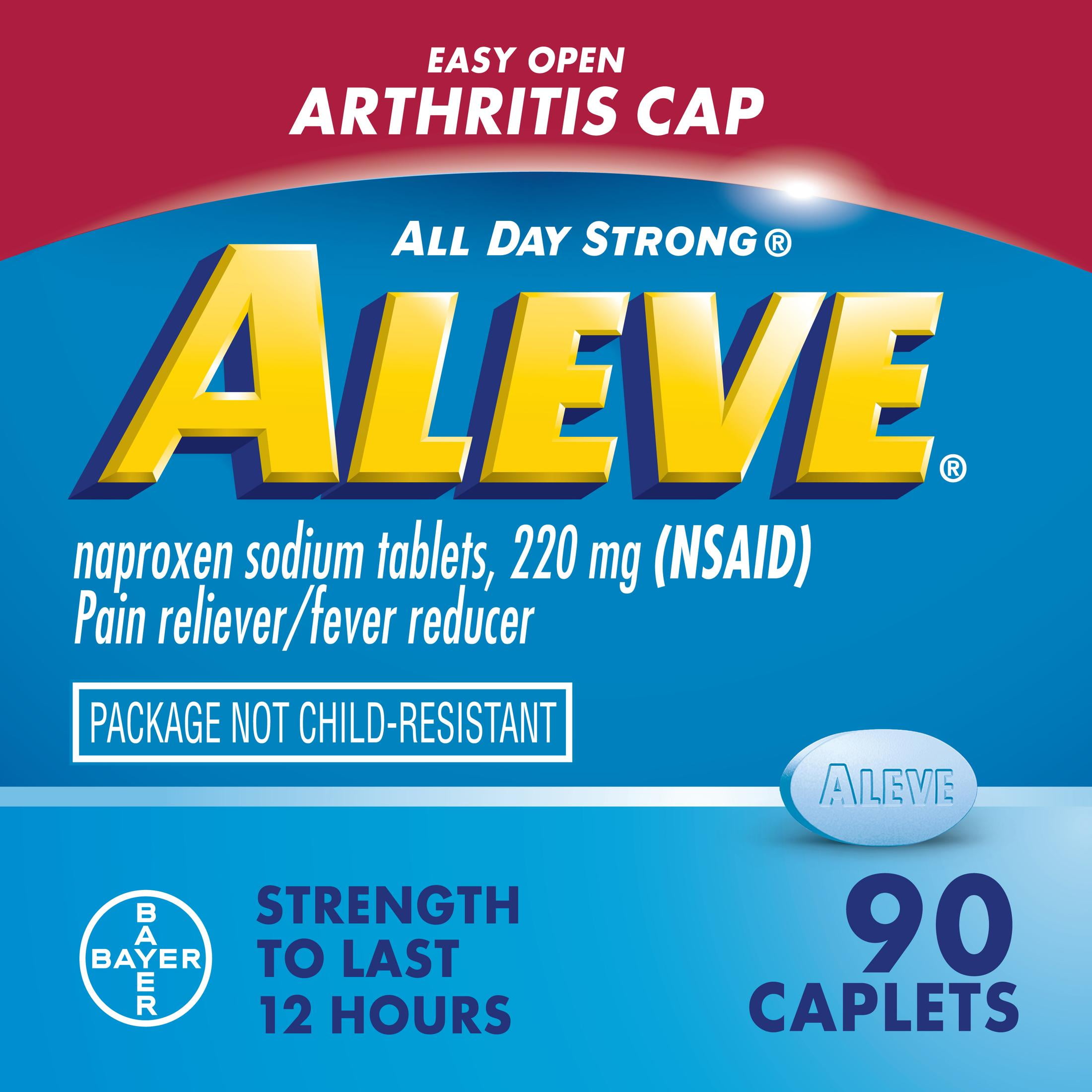 Aleve Pain Relief Caplets Easy Open Arthritis Cap  Naproxen Sodium  90 Count