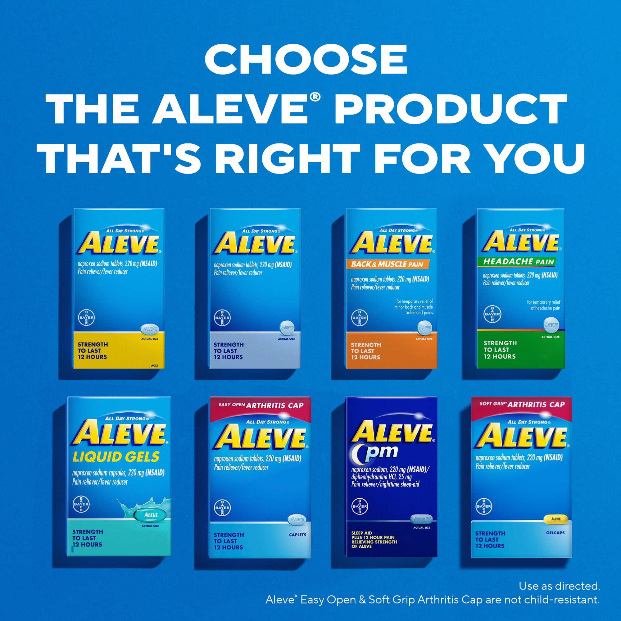 Aleve Pain Relief Caplets Easy Open Arthritis Cap  Naproxen Sodium  90 Count