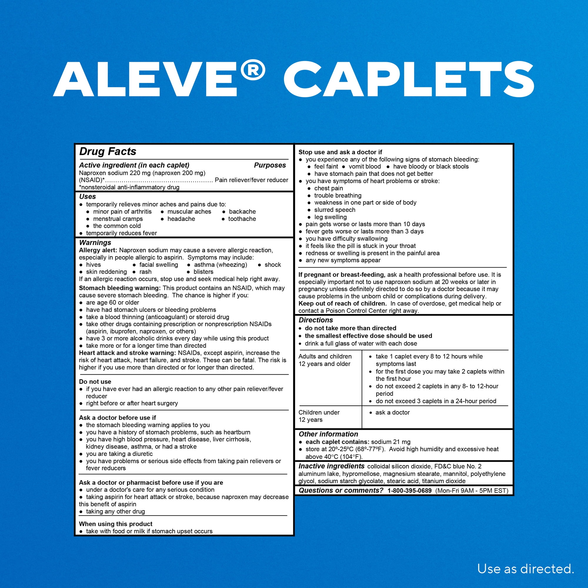 Aleve Pain Relief Caplets Easy Open Arthritis Cap  Naproxen Sodium  90 Count