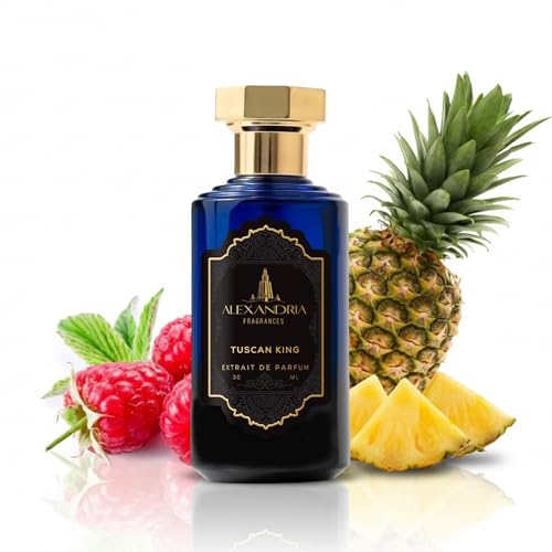 Alexandria Fragrances Tuscan King Perfume   Long Lasting Eau de Parfum for Men & Women   Mens Cologne with Raspberry  Leather  Pineapple & Smoky Birch   Luxury Fragrance Inspired by Elegance   30ml