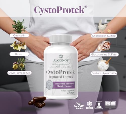 CystoProtek 1 Pack - Fórmula patentada que promueve la salud de la vejiga utilizando una combinación exclusiva de hialuronato, condroitina y flavonoides naturales