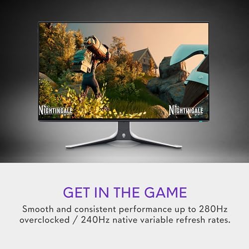Alienware AW2723DF Gaming Monitor   27 inch  2560 x 1440  240Hz Display  DP 1 4   1ms Response Time  NVIDIA G Sync  Preset OSD Modes  Height/Tilt/Swivel/Pivot Adjustability   Lunar Light