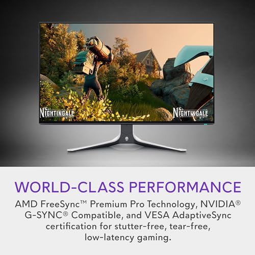 Alienware AW2723DF Gaming Monitor   27 inch  2560 x 1440  240Hz Display  DP 1 4   1ms Response Time  NVIDIA G Sync  Preset OSD Modes  Height/Tilt/Swivel/Pivot Adjustability   Lunar Light