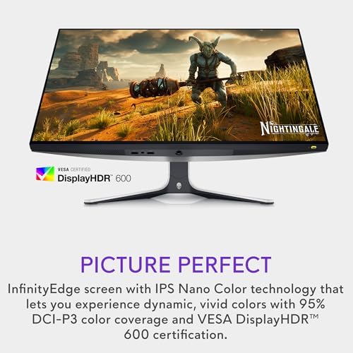 Alienware AW2723DF Gaming Monitor   27 inch  2560 x 1440  240Hz Display  DP 1 4   1ms Response Time  NVIDIA G Sync  Preset OSD Modes  Height/Tilt/Swivel/Pivot Adjustability   Lunar Light