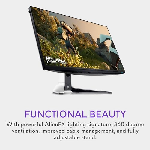 Alienware AW2723DF Gaming Monitor   27 inch  2560 x 1440  240Hz Display  DP 1 4   1ms Response Time  NVIDIA G Sync  Preset OSD Modes  Height/Tilt/Swivel/Pivot Adjustability   Lunar Light