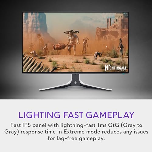 Alienware AW2723DF Gaming Monitor   27 inch  2560 x 1440  240Hz Display  DP 1 4   1ms Response Time  NVIDIA G Sync  Preset OSD Modes  Height/Tilt/Swivel/Pivot Adjustability   Lunar Light