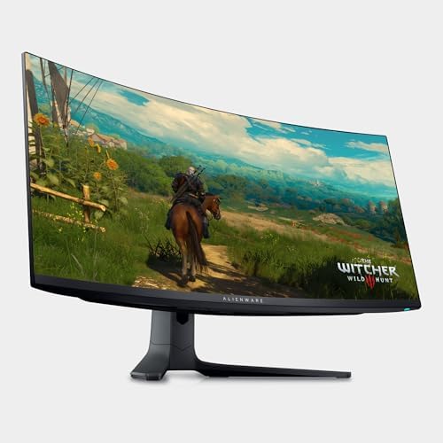 Alienware AW3423DWF Curved QD OLED Gaming Monitor   34 inch Quantum Dot OLED 0 1Ms 165Hz 21 9 Curved Display  99 3  DCI P3 Color Gamut  VESA DisplayHDR True Black 400  AMD FreeSync Premium Pro   Black