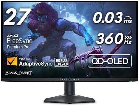 Alienware AW3423DWF Curved QD OLED Gaming Monitor   34 inch Quantum Dot OLED 0 1Ms 165Hz 21 9 Curved Display  99 3  DCI P3 Color Gamut  VESA DisplayHDR True Black 400  AMD FreeSync Premium Pro   Black
