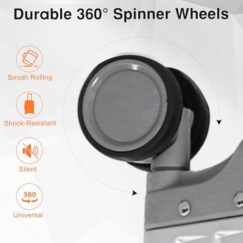 All Aluminum 24 Inch Check In Luggage Hard Shell Suitcases with Spinner Wheels and TSA Lock  Checked Medium Suitcase  Black 