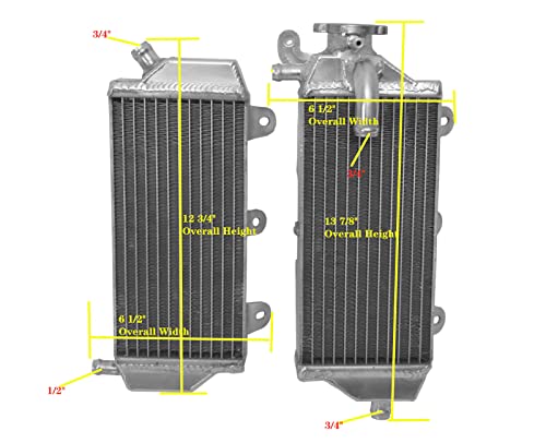 All Aluminum Radiator fit 2014 2015 2016 2017 Yamaha YZ450F / 2014 2015 2016 2017 2018 Yamaha YZ250F