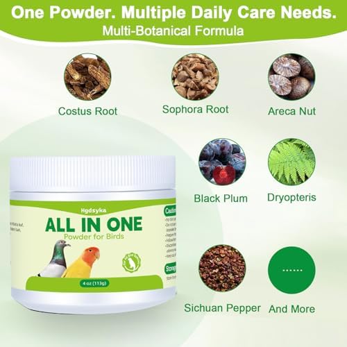 All in One Medicine Powder for Pigeon Parrots Canary Finches Parakeet Cockatiels Aviary Birds  Helps Maintain Digestive Balance Overall Vitality  Drinking Water Additive Wellness Support Powder