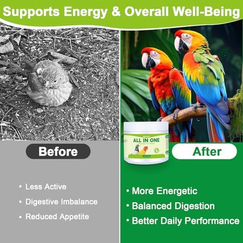All in One Medicine Powder for Pigeon Parrots Canary Finches Parakeet Cockatiels Aviary Birds  Helps Maintain Digestive Balance Overall Vitality  Drinking Water Additive Wellness Support Powder