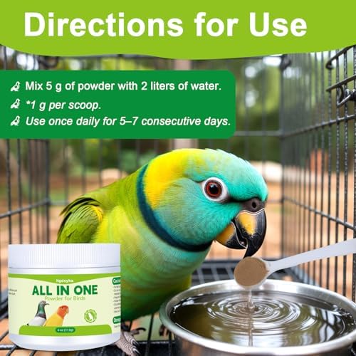 All in One Medicine Powder for Pigeon Parrots Canary Finches Parakeet Cockatiels Aviary Birds  Helps Maintain Digestive Balance Overall Vitality  Drinking Water Additive Wellness Support Powder