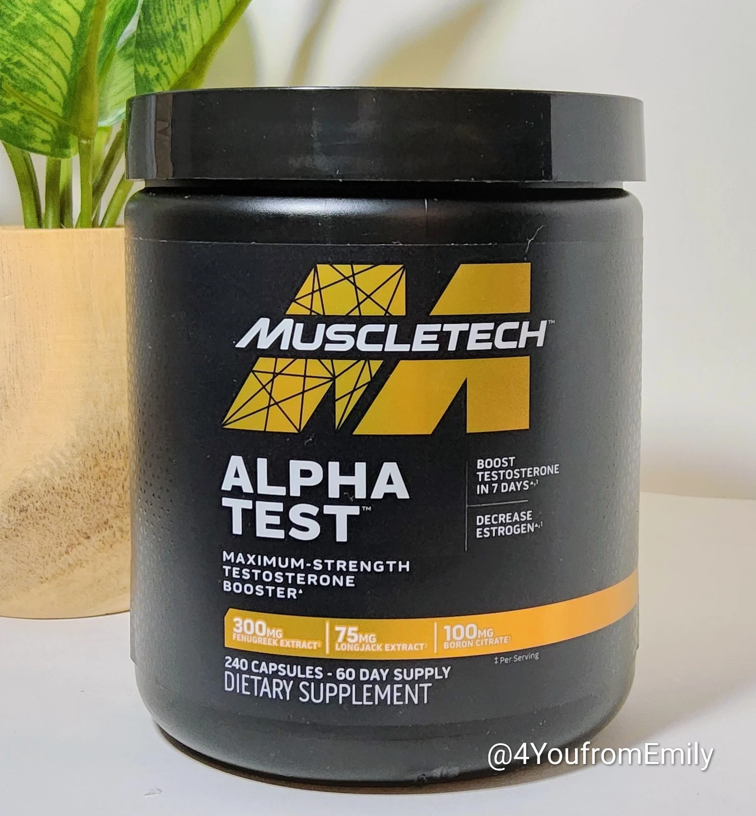 AlphaTest   240 Capsules MAXIMUM STRENGTH   T Boost  Exp 8/2028 by Muscletech