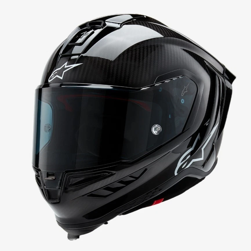 Alpinestars Supertech R10 Solid Black Gloss Full Face Motorcycle Helmet 82001241902