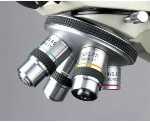 AmScope Microscopio binocular compuesto B490B-LED, oculares WF10x y WF20x, aumento 40X-2000X, Brightfield, iluminación LED, condensador Abbe, etapa mecánica de doble capa, cabezal deslizante, óptica