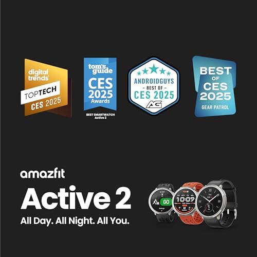 Amazfit Active 2 Sport Smart Watch Fitness Tracker for Android and iPhone  44mm  10 Day Battery  Water Resistant  GPS Maps  Sleep Monitor  160  Workout Modes  400 Face Styles  Silicone Strap  Free App