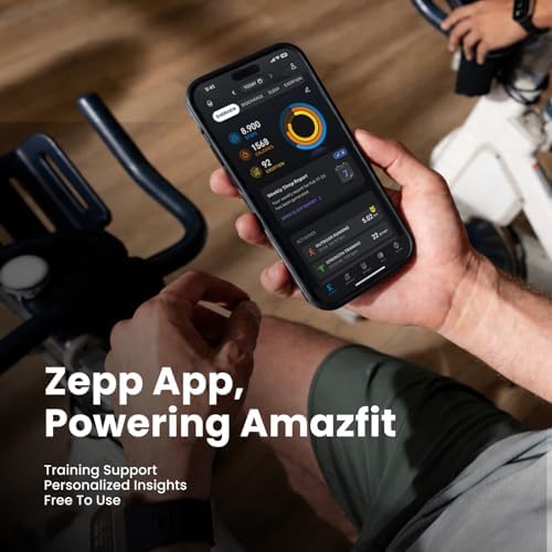 Amazfit Bip Max - Reloj inteligente de 1.969 in, pantalla AMOLED de 2.07 pulgadas, 20 días de batería, GPS, almacenamiento de 4 GB, mapas sin conexión, rastreador de fitness, entrenamiento híbrido